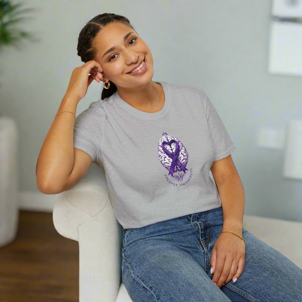 Purple Ribbon Brain Graphic Unisex T-Shirt - Clothing, T-shirts - EpiAl's Shop
