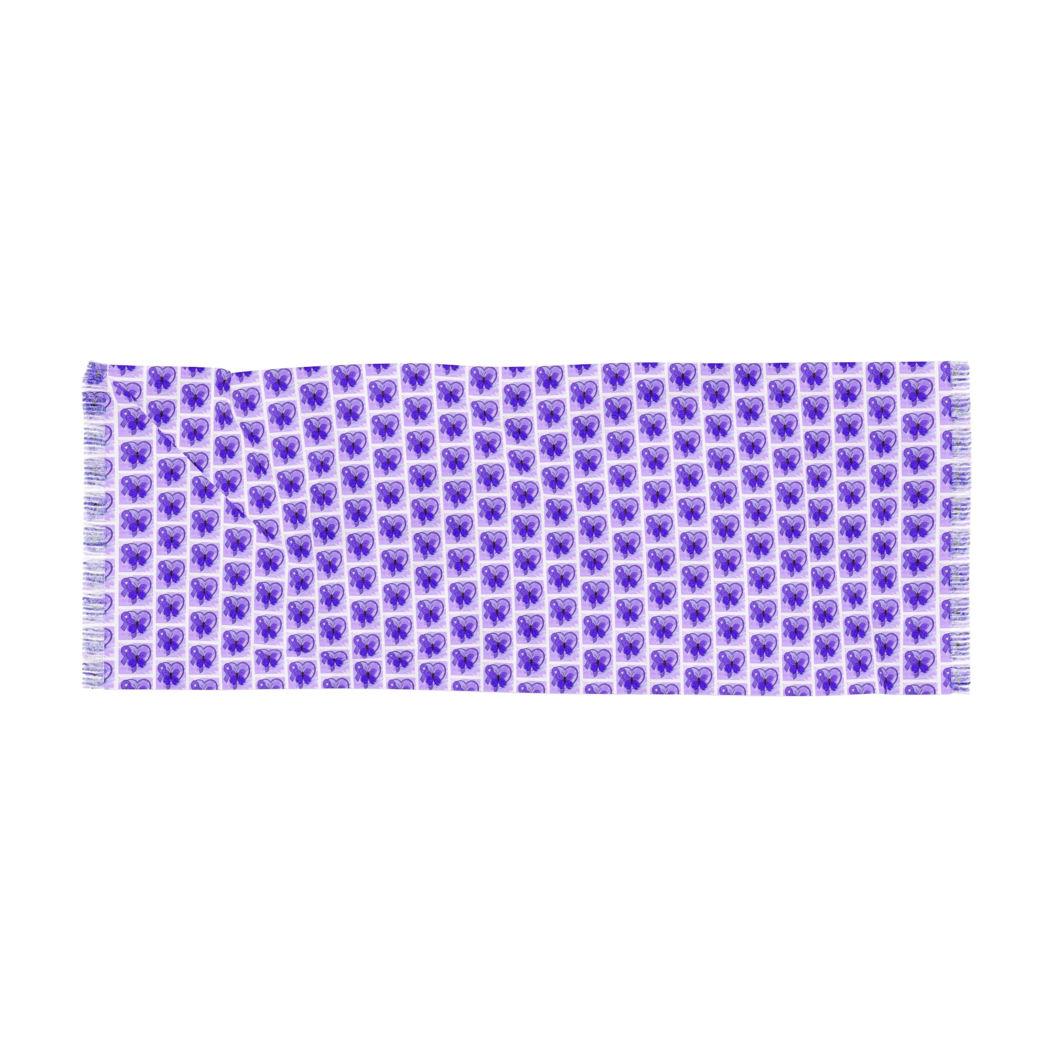 Purple Ribbon Butterfly Epilepsy Awareness Light Scarf - Clothing, Scarves - EpiAl's Shop