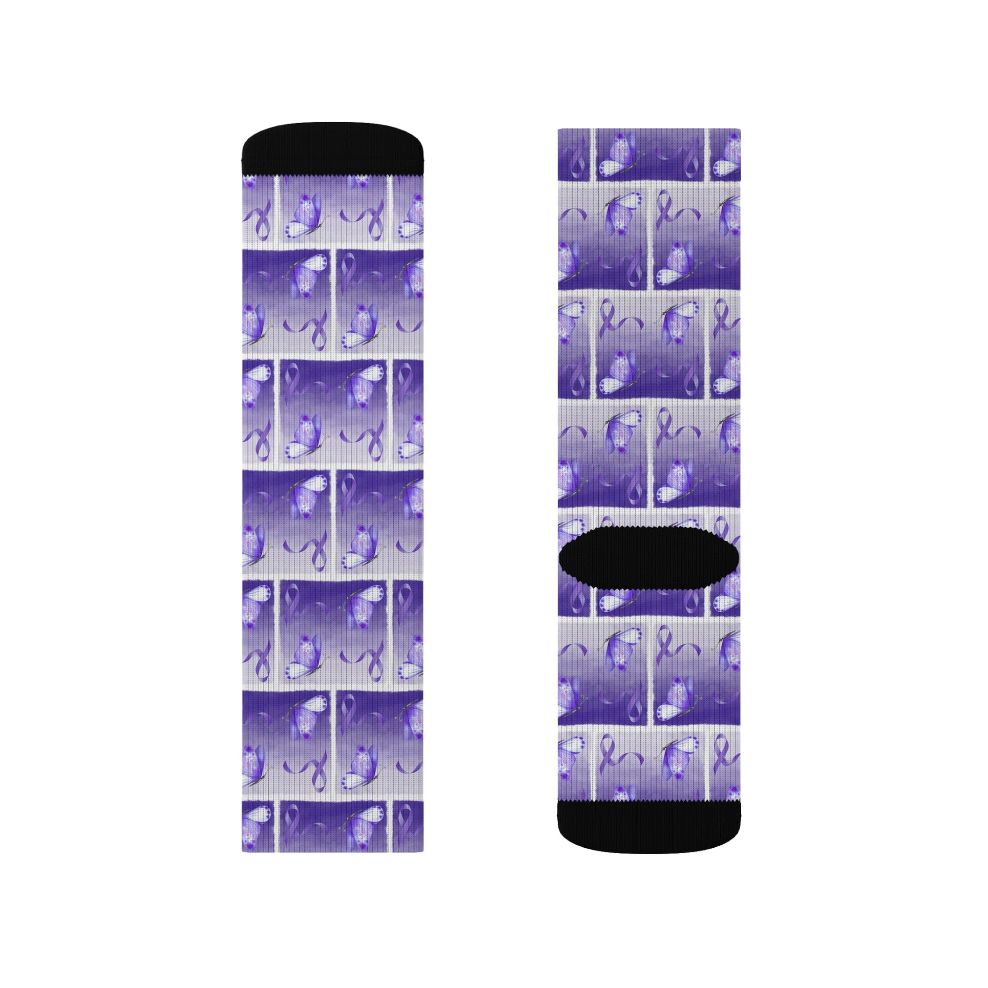 Purple Ribbon Butterfly Epilepsy Awareness Socks - Clothing, Socks - EpiAl's Shop