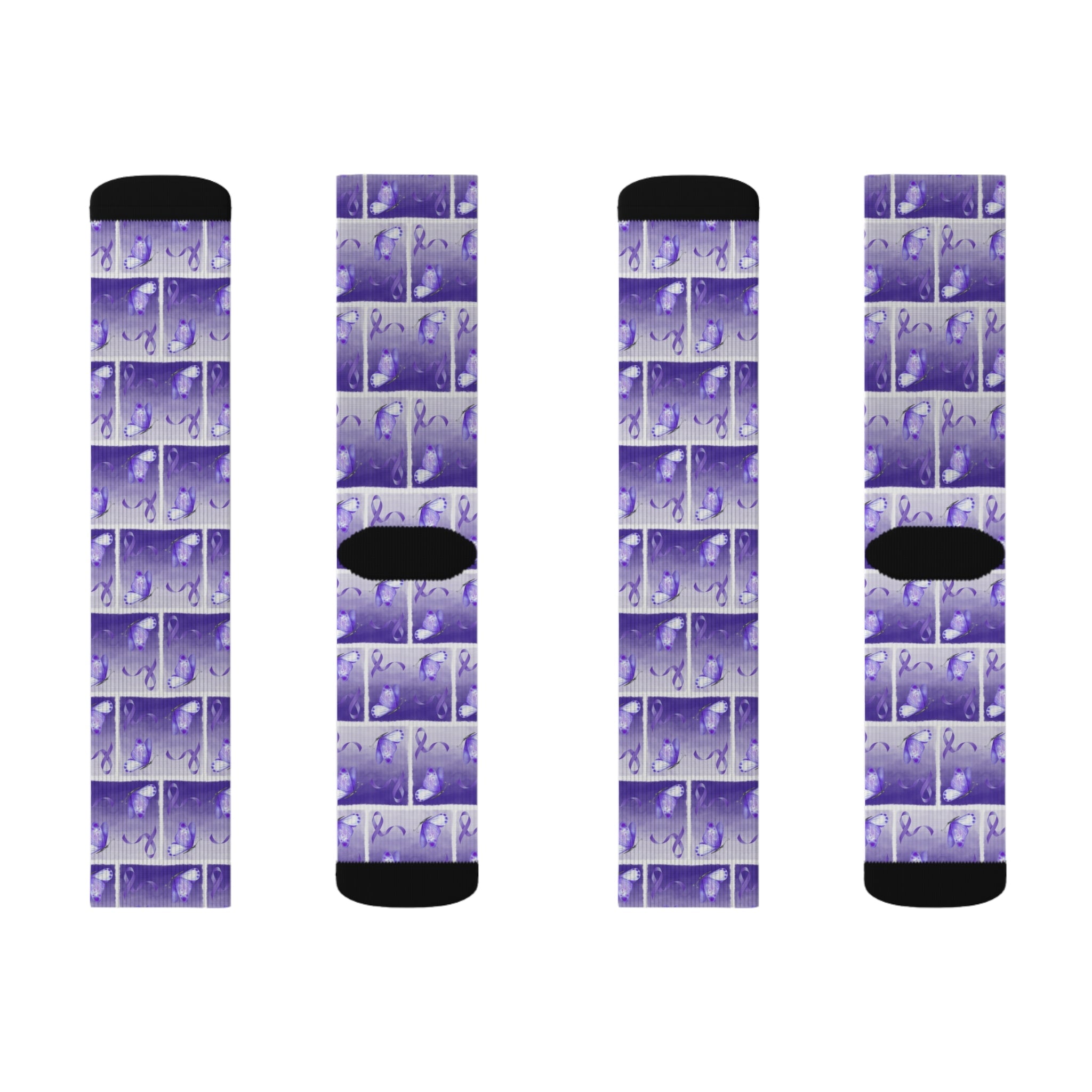 Purple Ribbon Butterfly Epilepsy Awareness Socks - Clothing, Socks - EpiAl's Shop