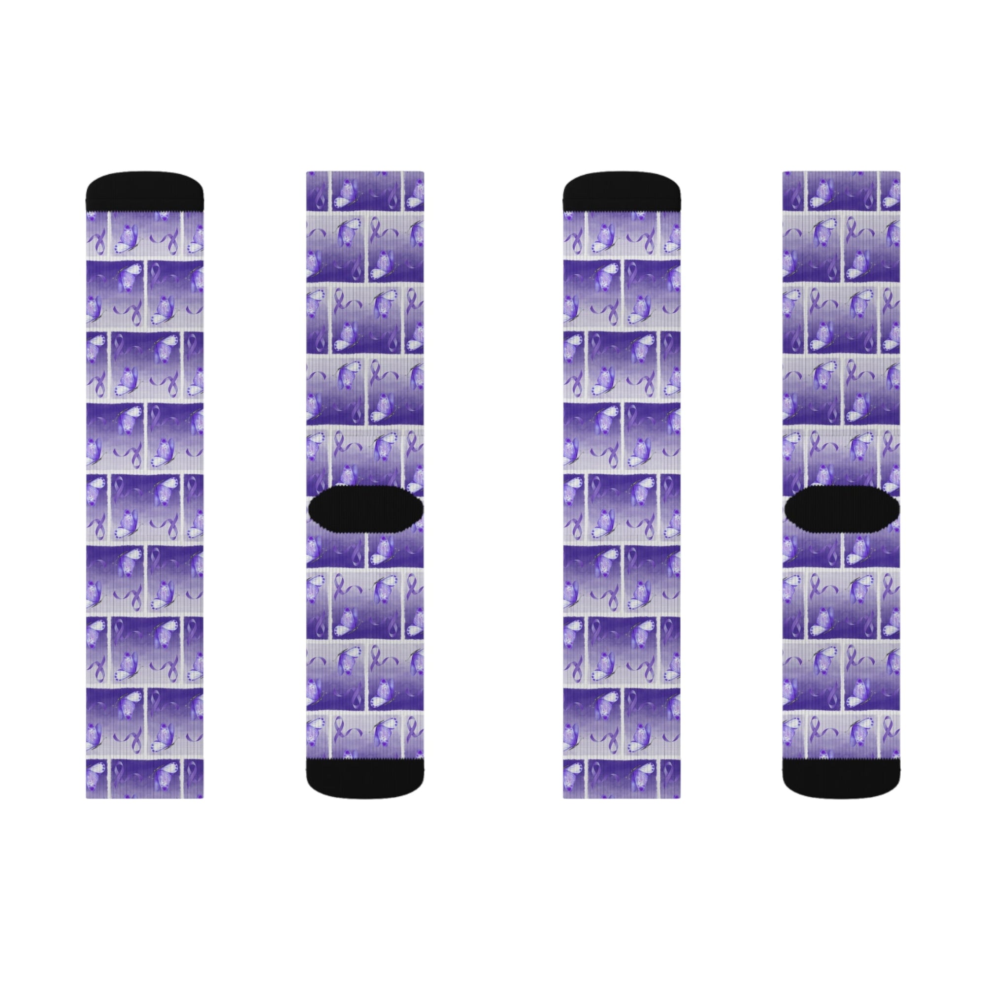 Purple Ribbon Butterfly Epilepsy Awareness Socks - Clothing, Socks - EpiAl's Shop
