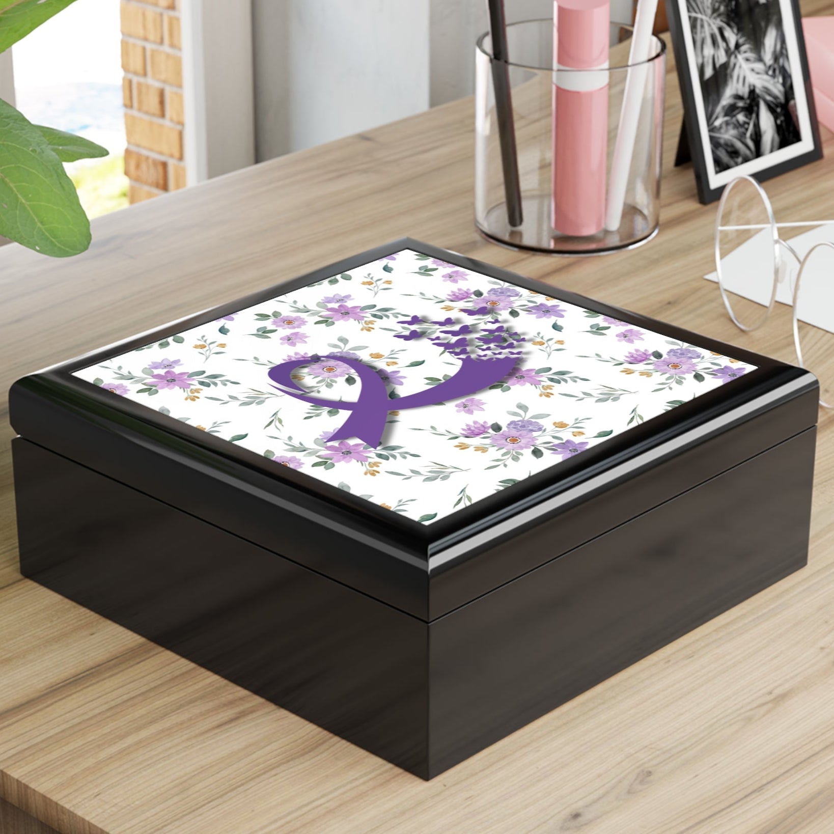 Purple Ribbon & Butterfly Jewelry Box - Decor, Bedroom, Jewelry Boxes - EpiAl's Shop