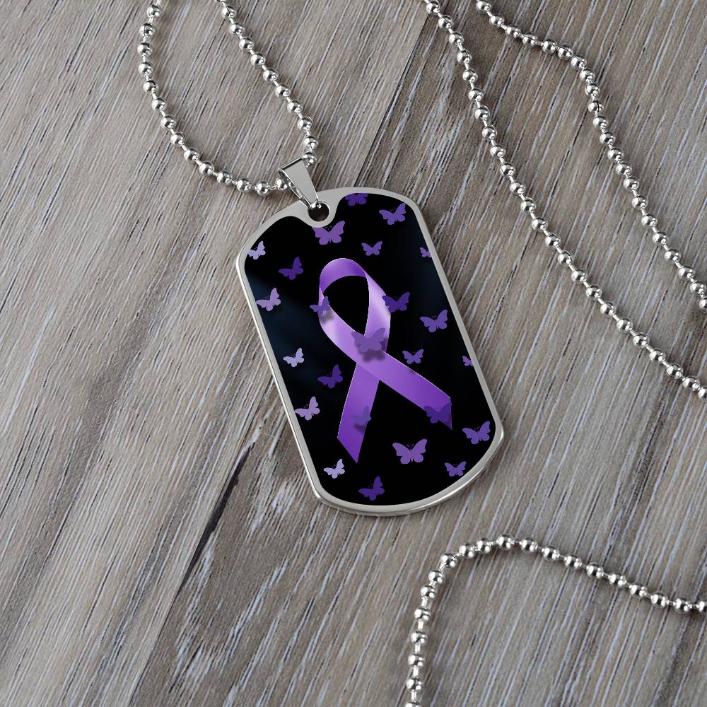 Purple Ribbon Butterfly Necklace - Jewelry - Epileptic Al’s Shop