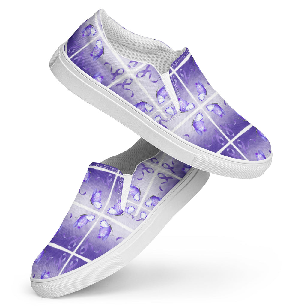 Purple Ribbon Butterfly Women’s Slip - On Canvas Shoes - Shoes & Sneakers - EpiAl's Shop