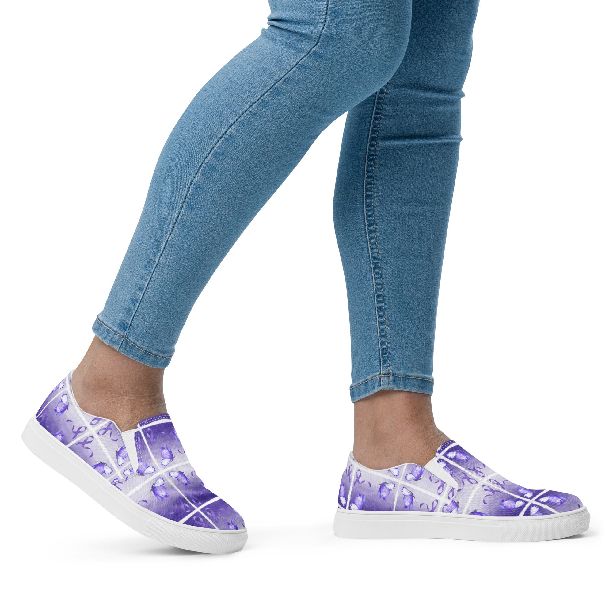 Purple Ribbon Butterfly Women’s Slip - On Canvas Shoes - Shoes & Sneakers - EpiAl's Shop