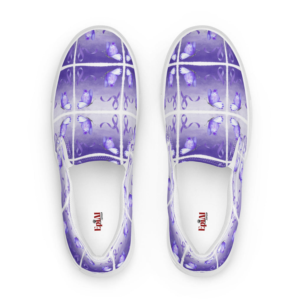 Purple Ribbon Butterfly Women’s Slip - On Canvas Shoes - Shoes & Sneakers - EpiAl's Shop