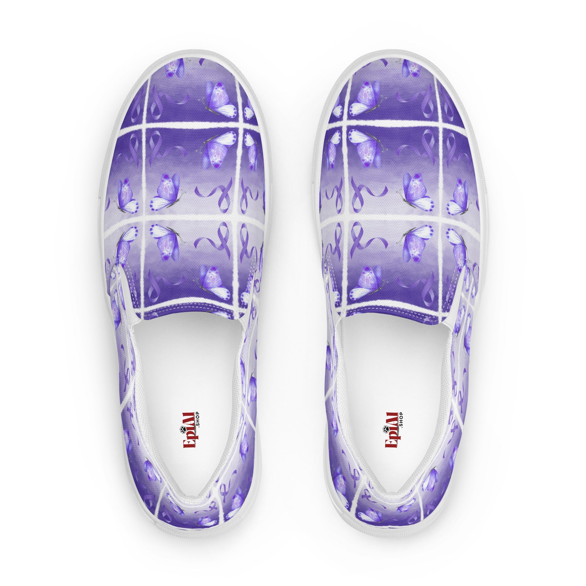 Purple Ribbon Butterfly Women’s Slip - On Canvas Shoes - Shoes & Sneakers - EpiAl's Shop