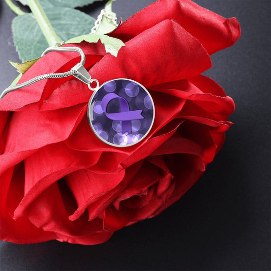 Purple Ribbon Epilepsy Awareness Necklace - Jewelry - Epileptic Al’s Shop