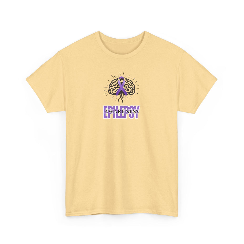 Purple Ribbon Epilepsy Awareness Unisex Heavy Cotton Tee - T-Shirt - EpiAl's Shop
