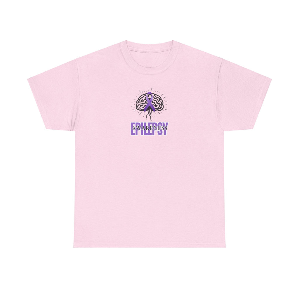 Purple Ribbon Epilepsy Awareness Unisex Heavy Cotton Tee - T-Shirt - EpiAl's Shop