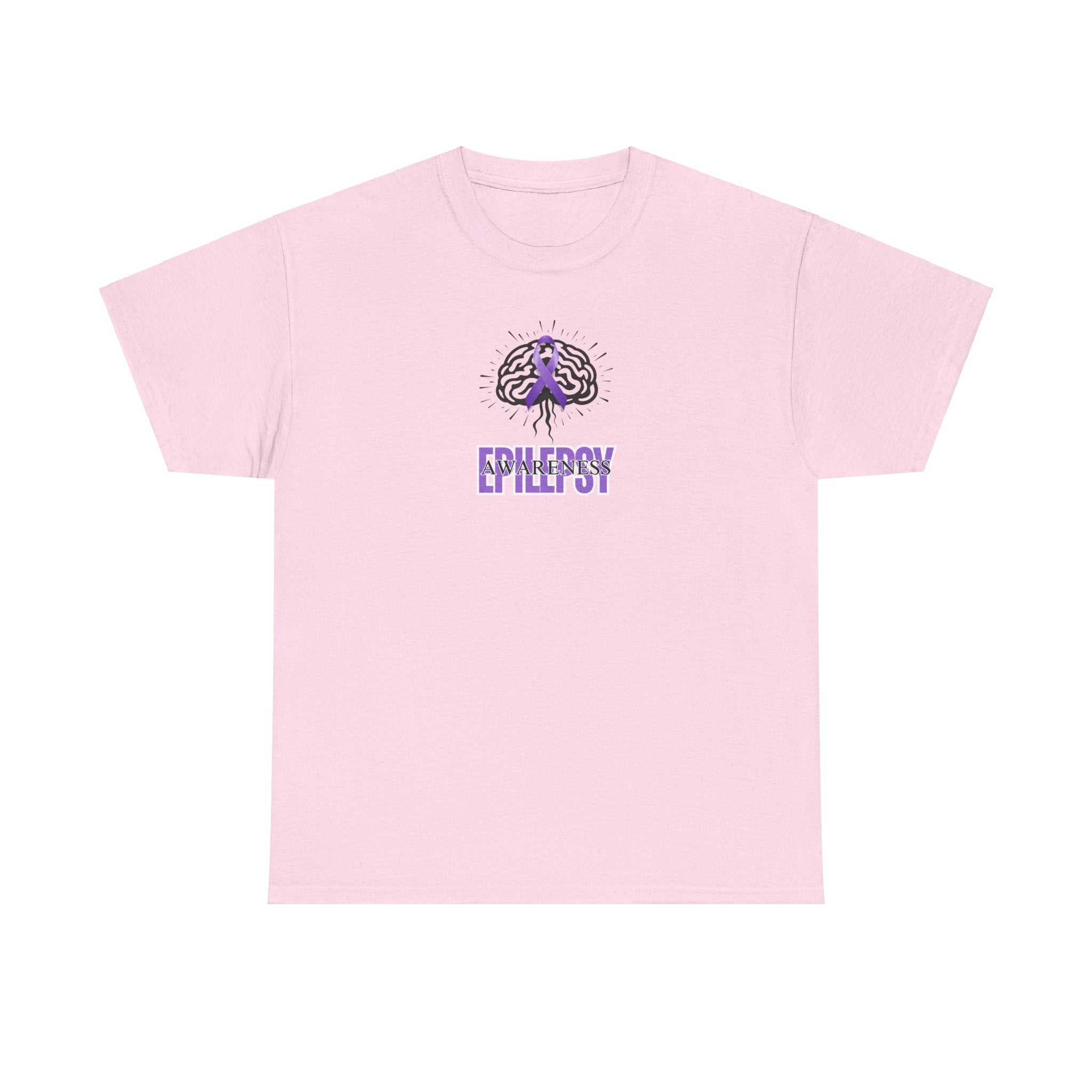 Purple Ribbon Epilepsy Awareness Unisex Heavy Cotton Tee - T-Shirt - EpiAl's Shop