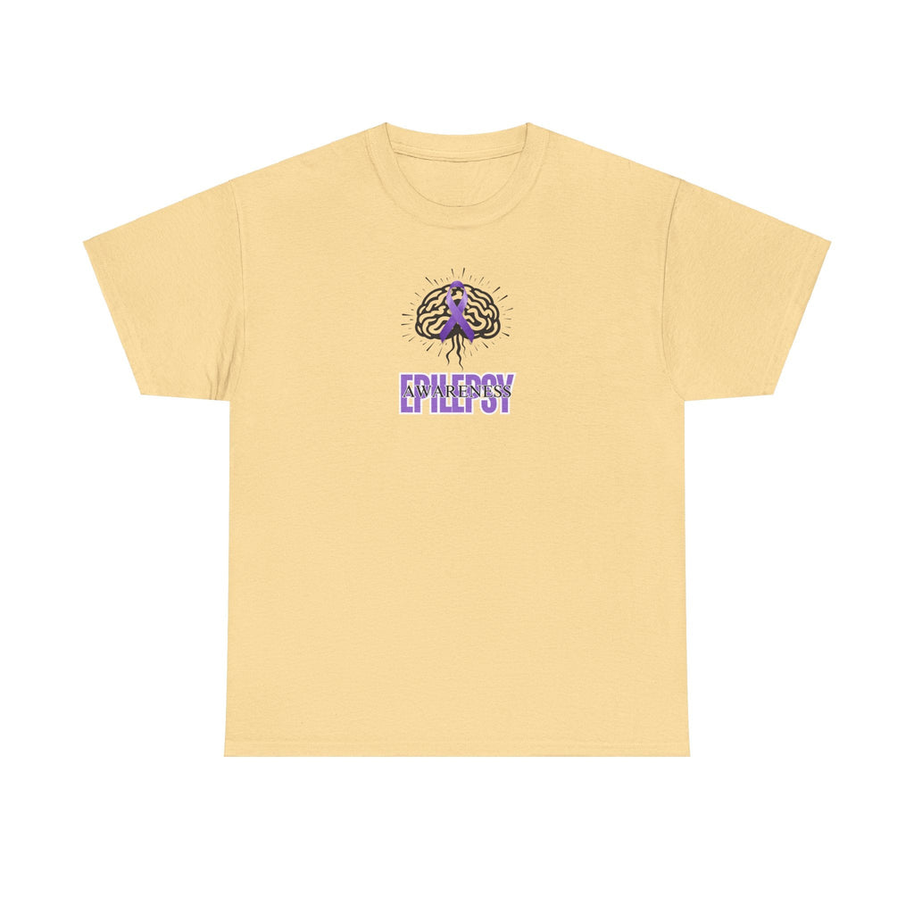 Purple Ribbon Epilepsy Awareness Unisex Heavy Cotton Tee - T-Shirt - EpiAl's Shop
