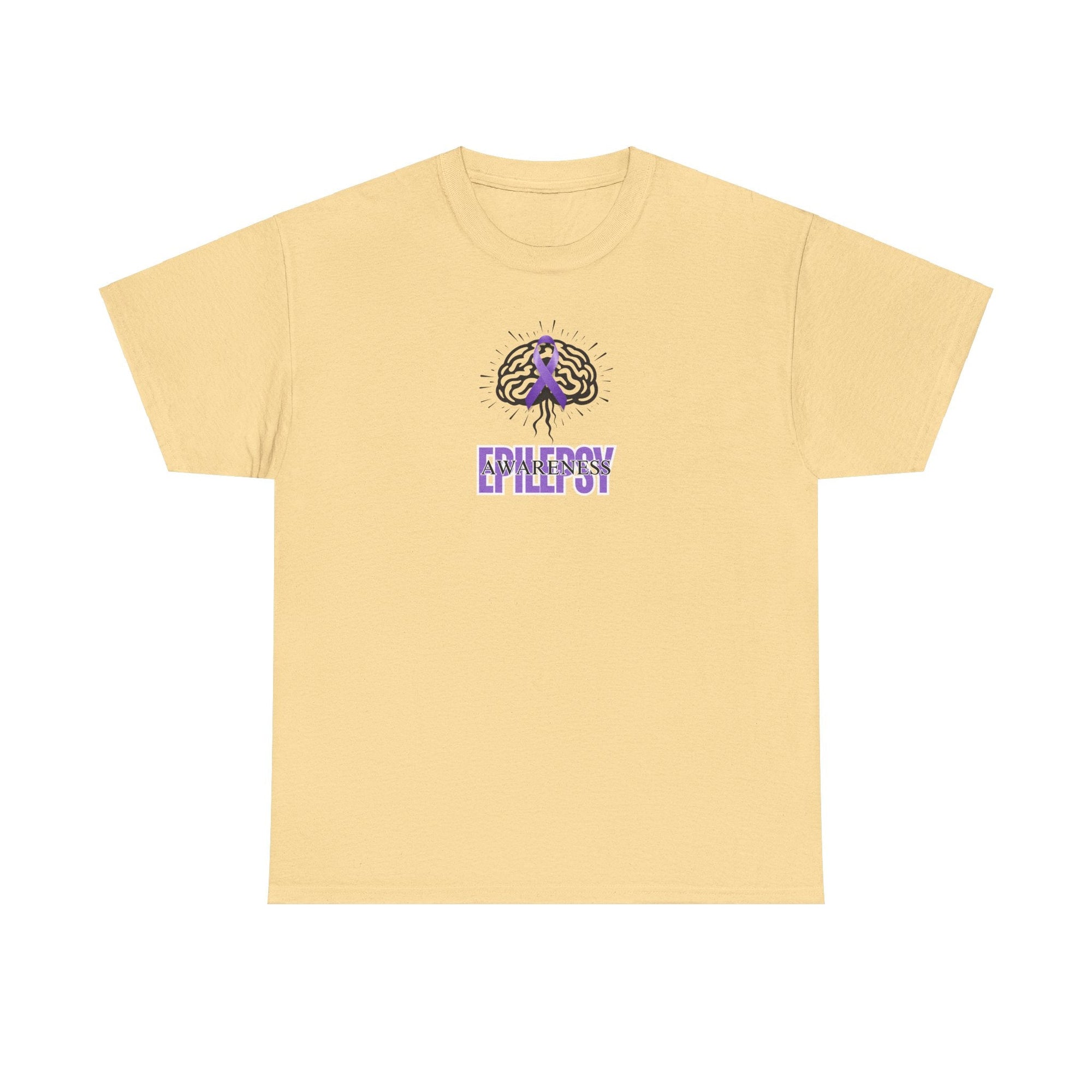 Purple Ribbon Epilepsy Awareness Unisex Heavy Cotton Tee - T-Shirt - EpiAl's Shop