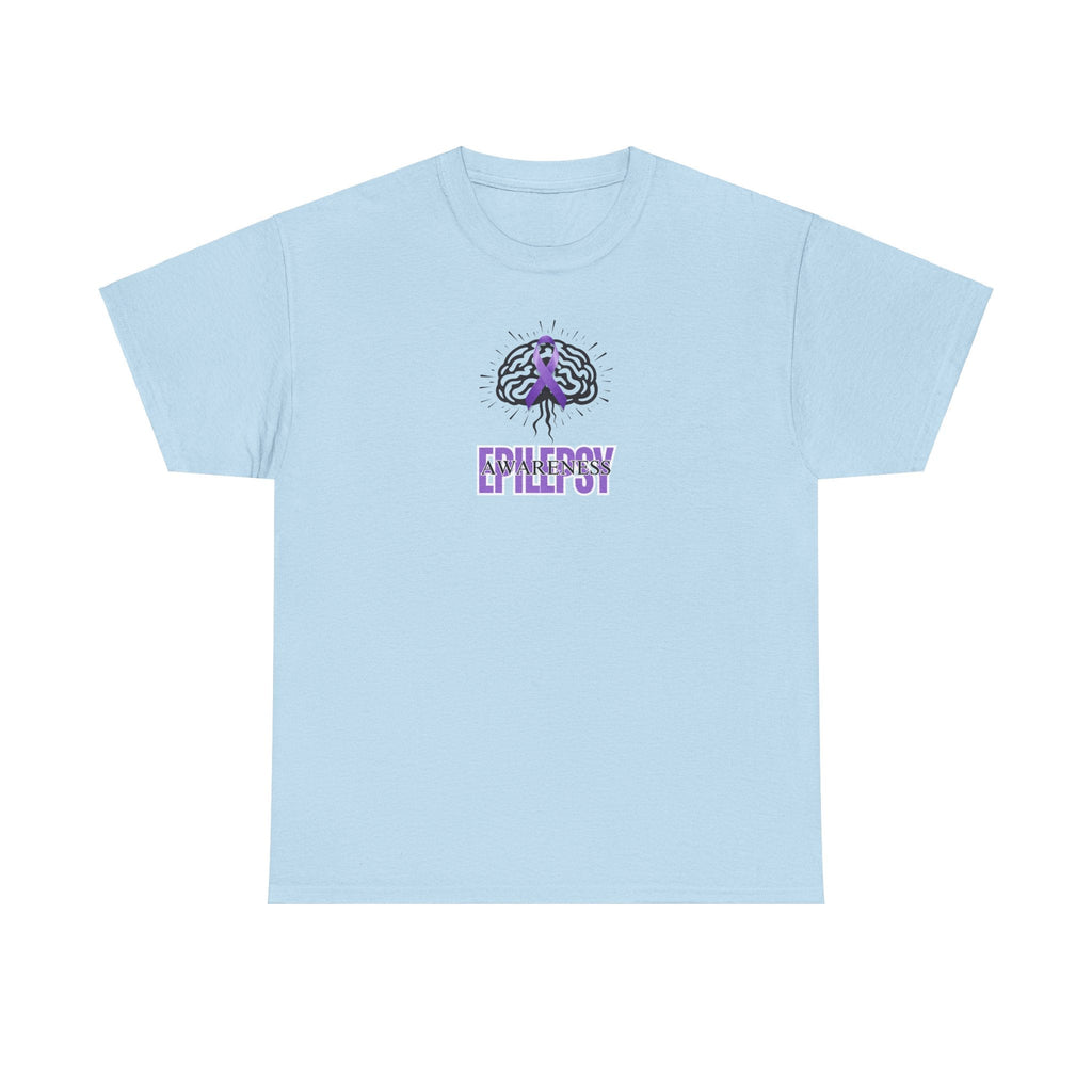Purple Ribbon Epilepsy Awareness Unisex Heavy Cotton Tee - T-Shirt - EpiAl's Shop