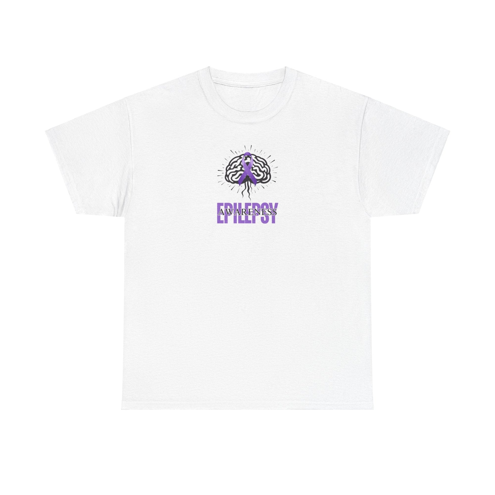 Purple Ribbon Epilepsy Awareness Unisex Heavy Cotton Tee - T-Shirt - EpiAl's Shop