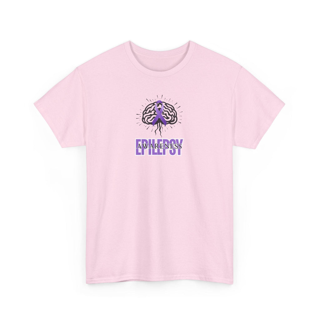 Purple Ribbon Epilepsy Awareness Unisex Heavy Cotton Tee - T-Shirt - EpiAl's Shop