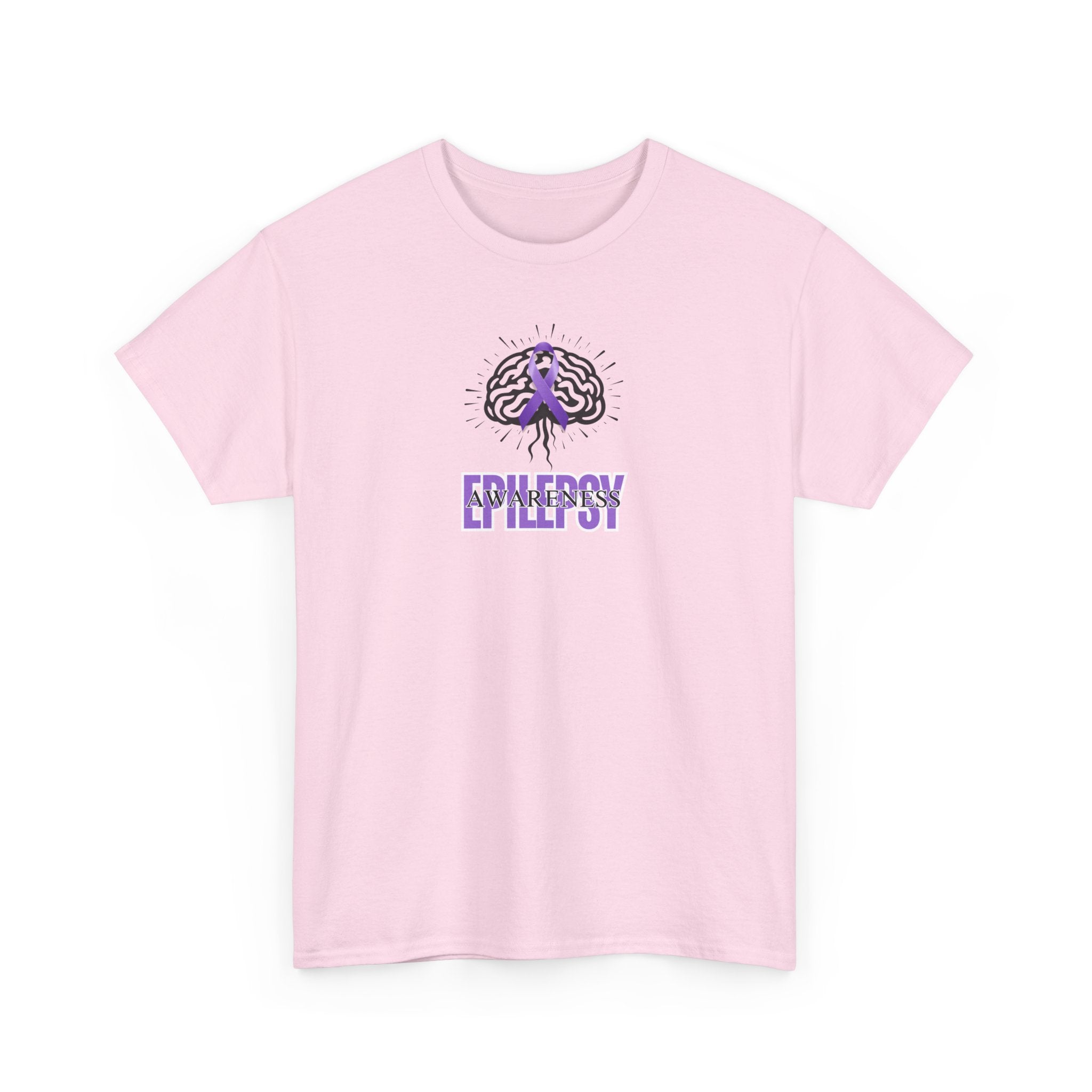 Purple Ribbon Epilepsy Awareness Unisex Heavy Cotton Tee - T-Shirt - EpiAl's Shop
