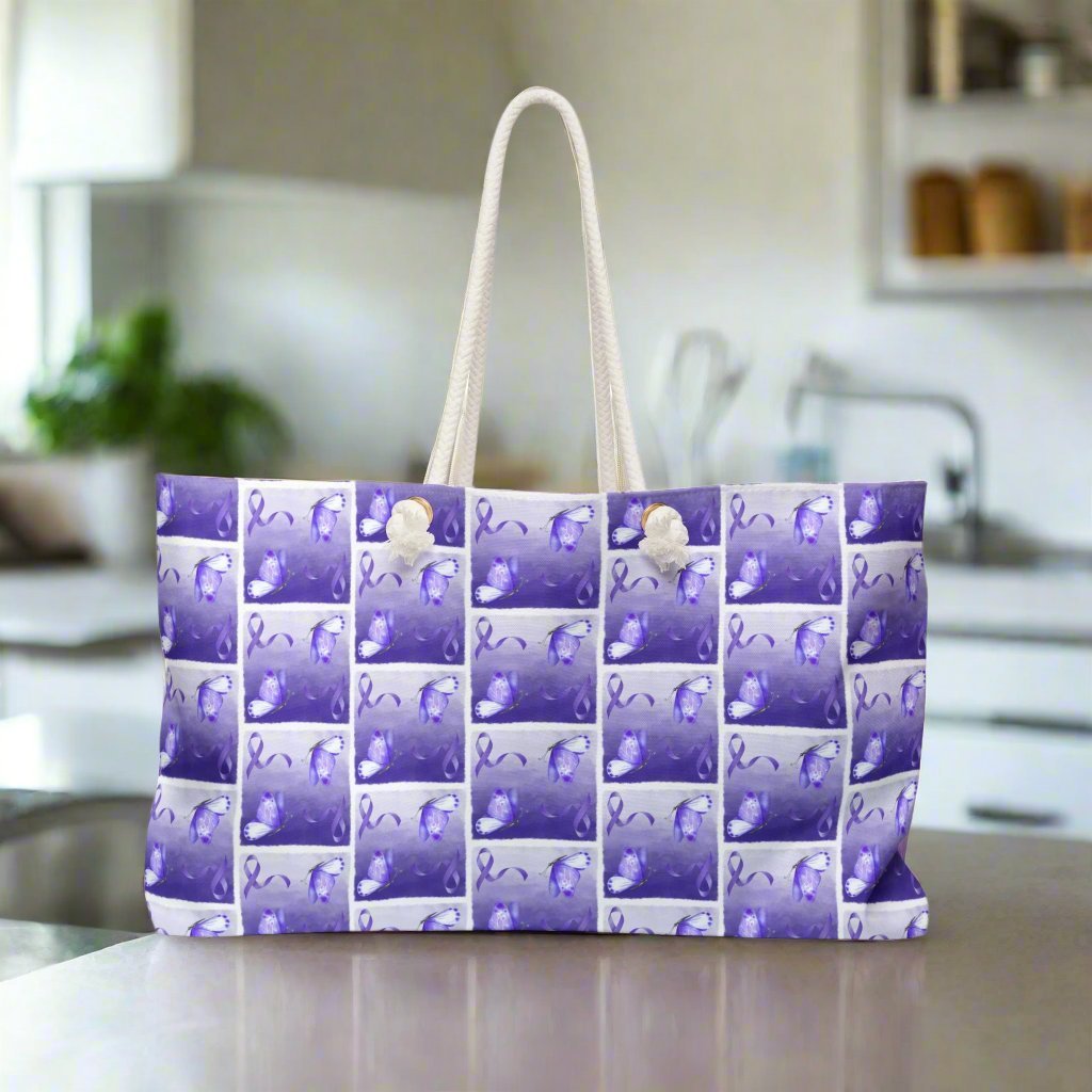 Purple Ribbon Epilepsy Awareness Weekender Bag - Bags, Handbag - EpiAl's Shop