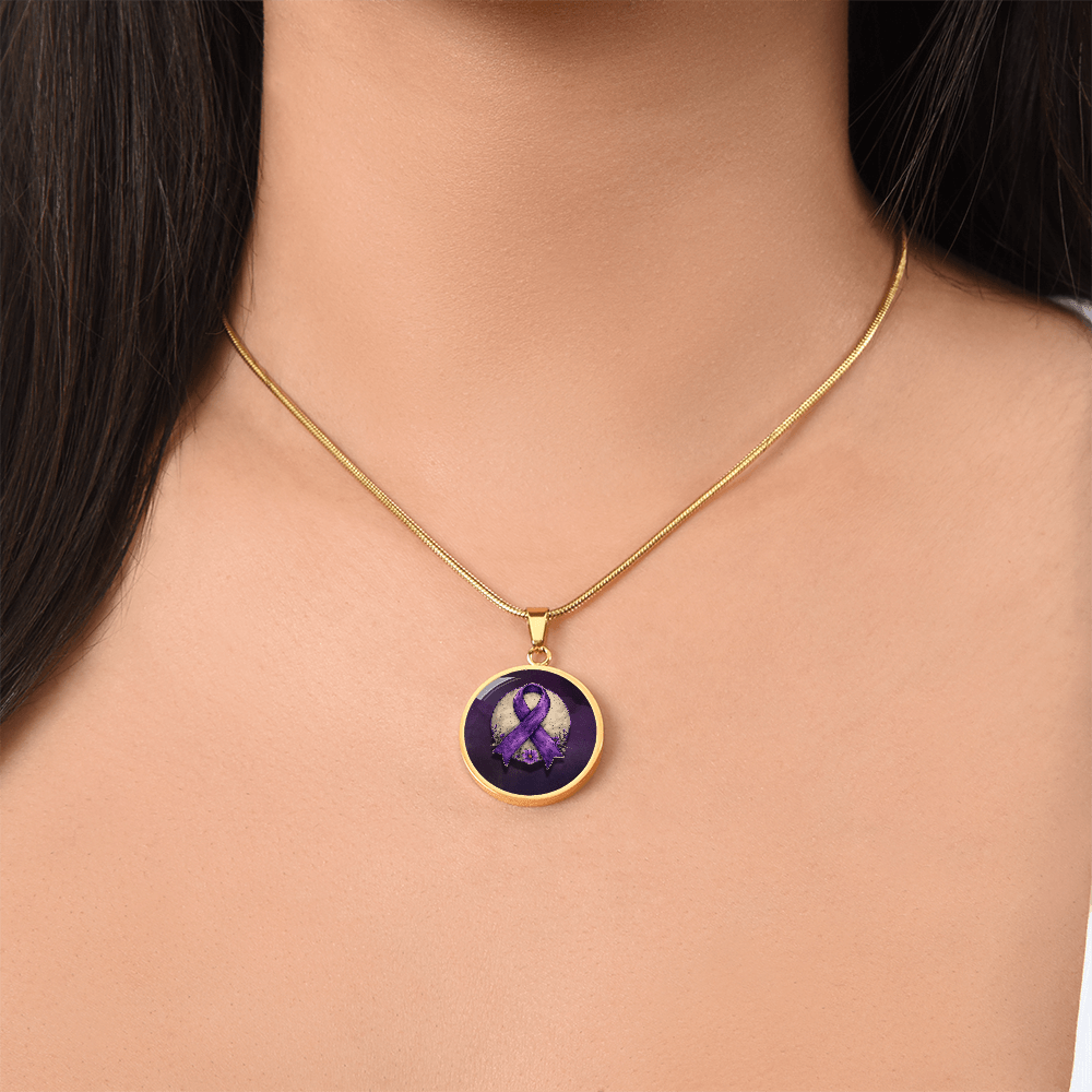 Purple Ribbon Illustration Pendant Necklace - Jewelry, Necklaces - EpiAl's Shop