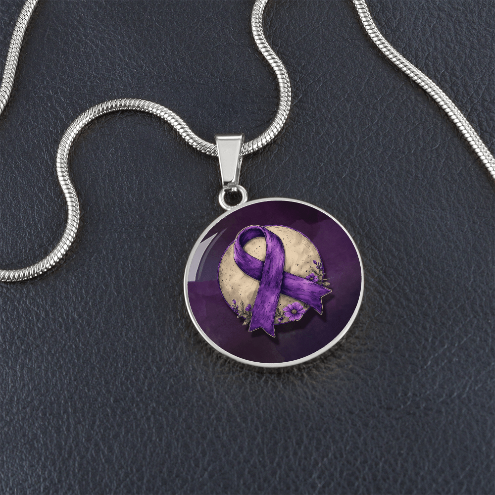 Purple Ribbon Illustration Pendant Necklace - Jewelry, Necklaces - EpiAl's Shop
