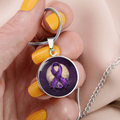 Purple Ribbon Illustration Pendant Necklace - Jewelry, Necklaces - EpiAl's Shop
