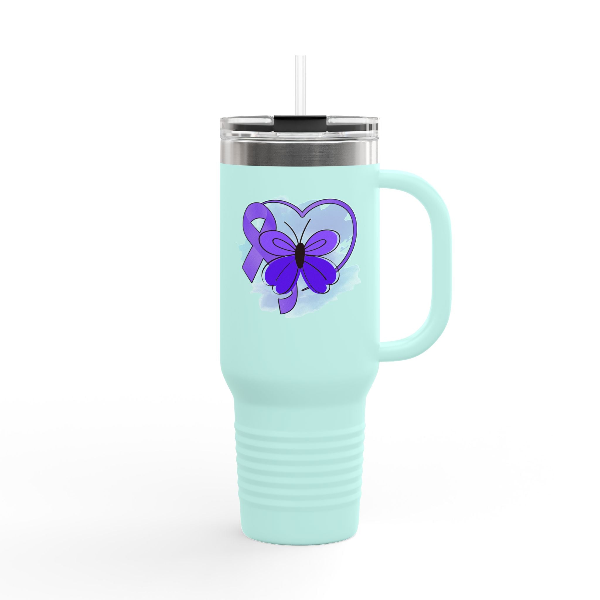 Purple Ribbon Insulated Travel Mug | 40oz | Epilepsy Awareness - Drinkware, Travel Mugs - EpiAl's Shop