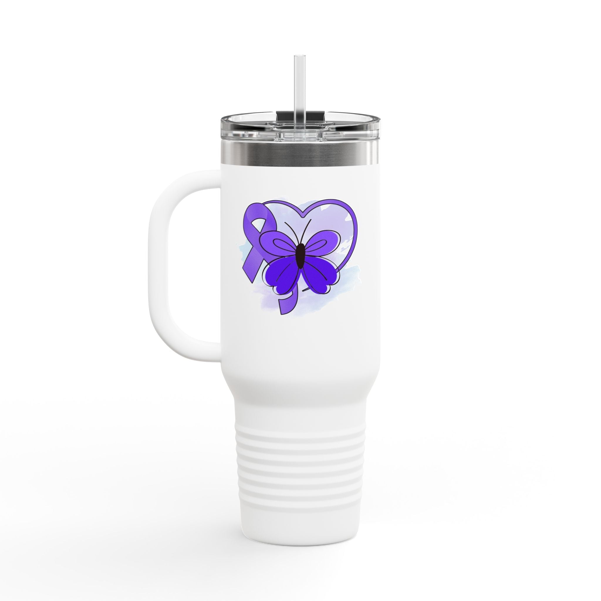 Purple Ribbon Insulated Travel Mug | 40oz | Epilepsy Awareness - Drinkware, Travel Mugs - EpiAl's Shop