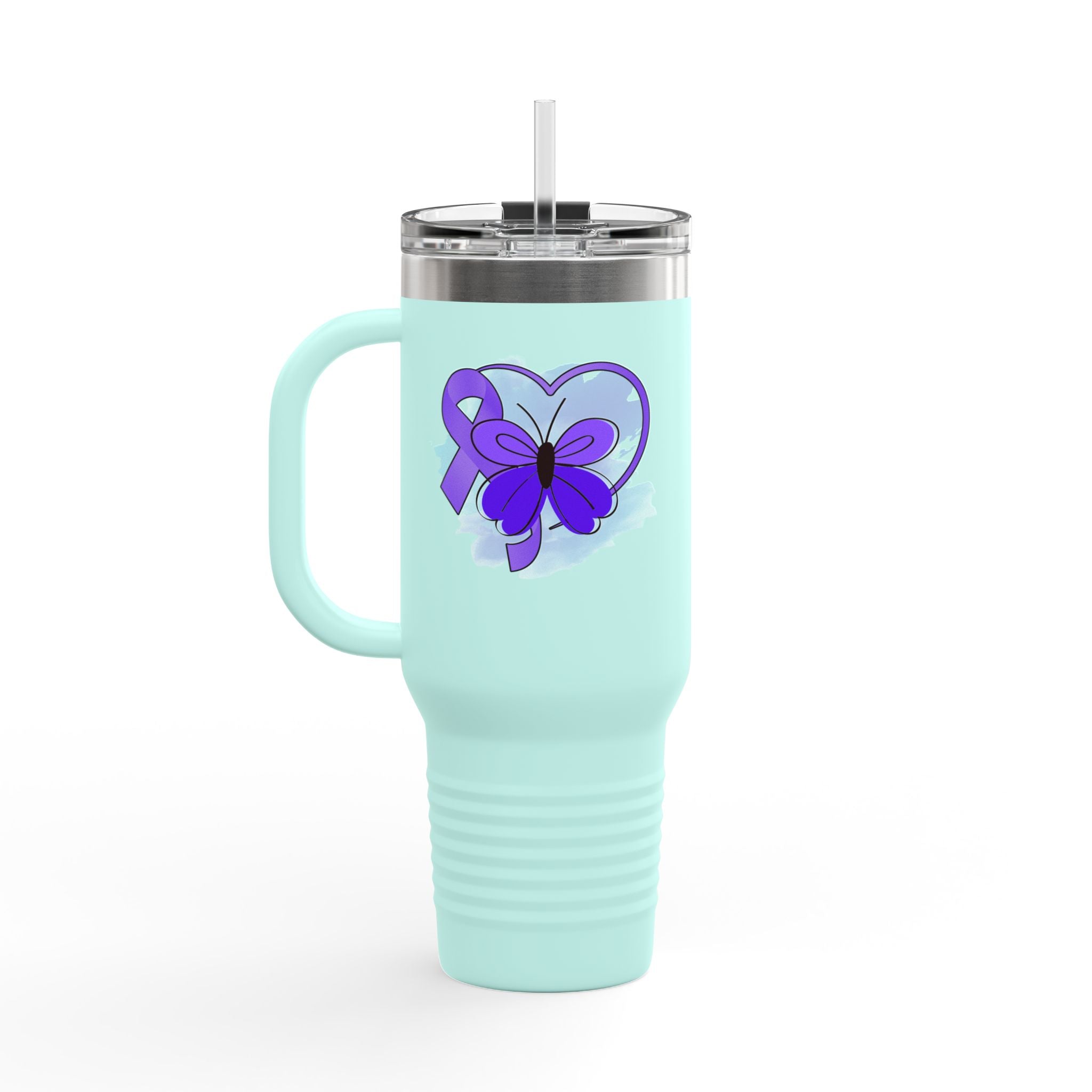 Purple Ribbon Insulated Travel Mug | 40oz | Epilepsy Awareness - Drinkware, Travel Mugs - EpiAl's Shop