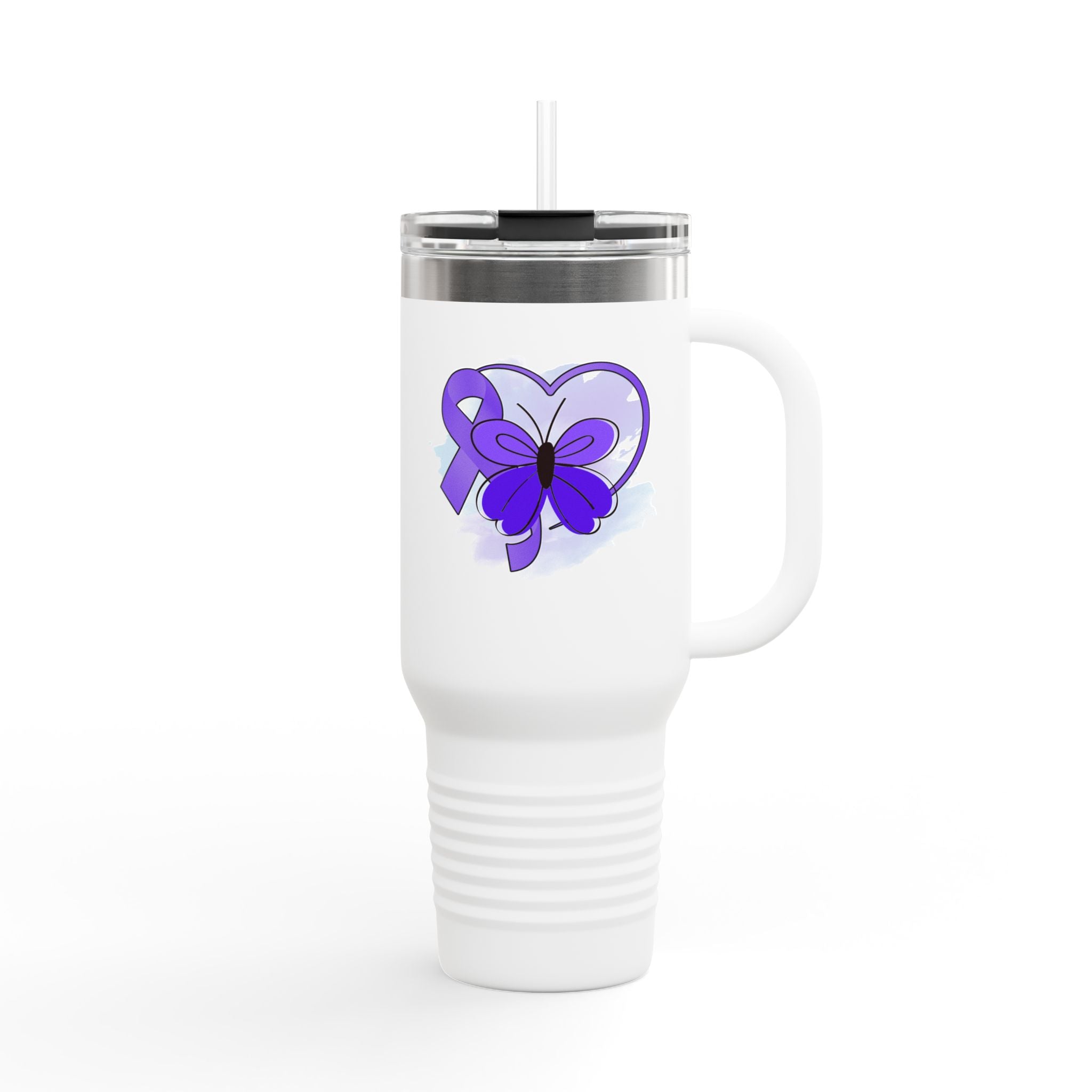Purple Ribbon Insulated Travel Mug | 40oz | Epilepsy Awareness - Drinkware, Travel Mugs - EpiAl's Shop