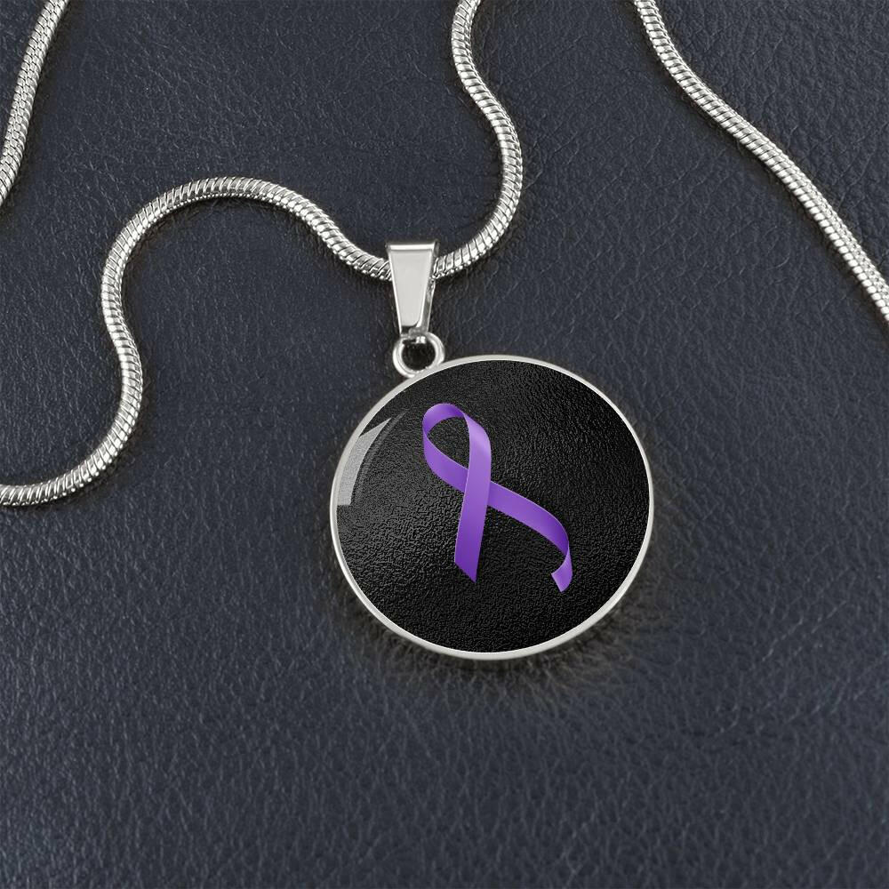 Purple Ribbon Necklace - Jewelry - Epileptic Al’s Shop