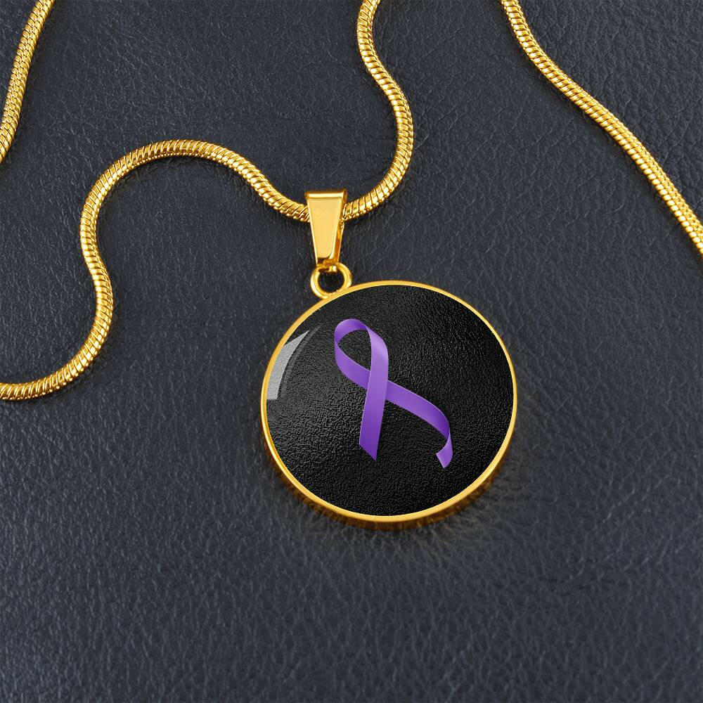Purple Ribbon Necklace - Jewelry - Epileptic Al’s Shop