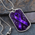 Purple Ribbon on Flowery Background Necklace - Jewelry, Necklaces - EpiAl's Shop