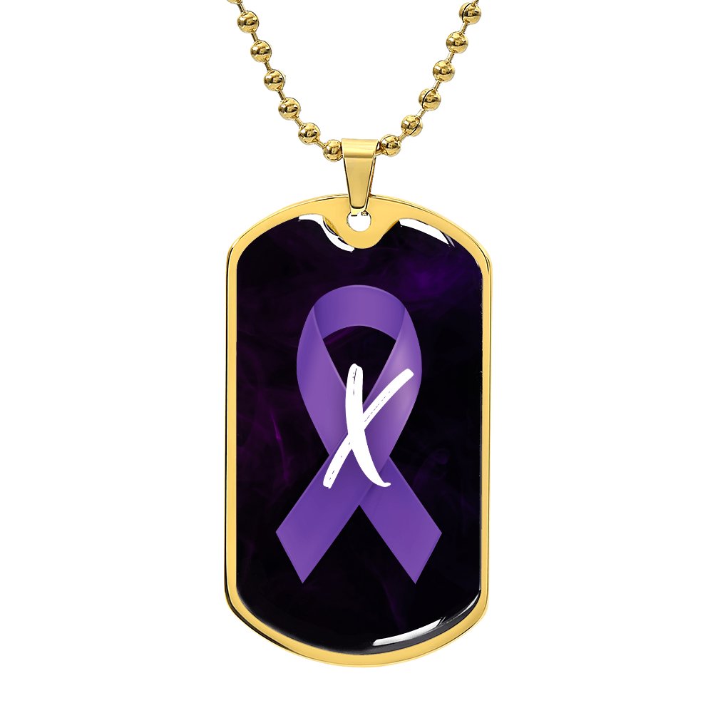 Purple Ribbon X Necklace - Jewelry - Epileptic Al’s Shop