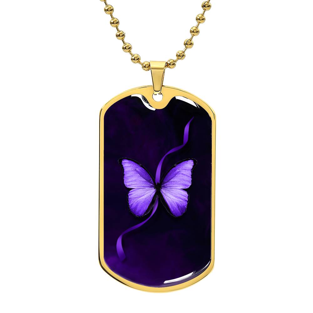 Purple Seizure Awareness Butterfly Necklace - Jewelry - Epileptic Al’s Shop