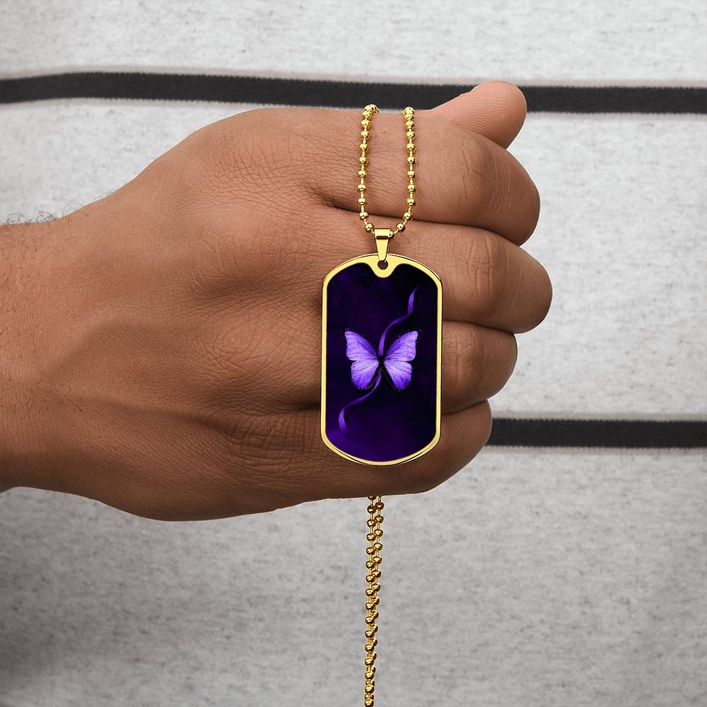 Purple Seizure Awareness Butterfly Necklace - Jewelry - Epileptic Al’s Shop