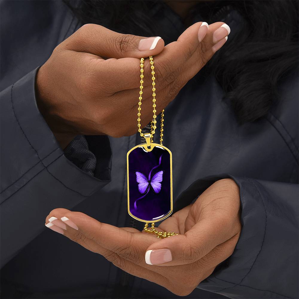 Purple Seizure Awareness Butterfly Necklace - Jewelry - Epileptic Al’s Shop