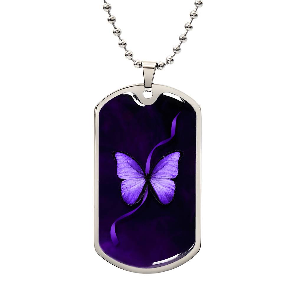 Purple Seizure Awareness Butterfly Necklace - Jewelry - Epileptic Al’s Shop