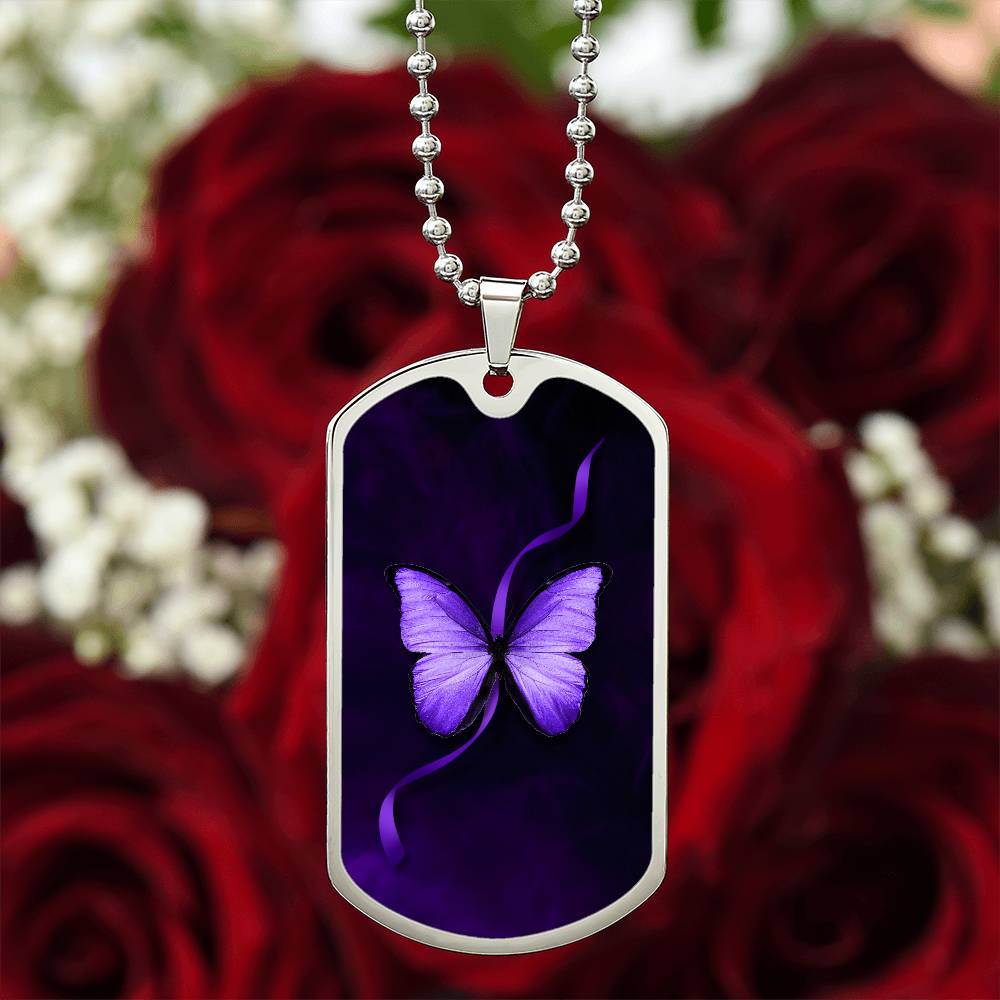 Purple Seizure Awareness Butterfly Necklace - Jewelry - Epileptic Al’s Shop