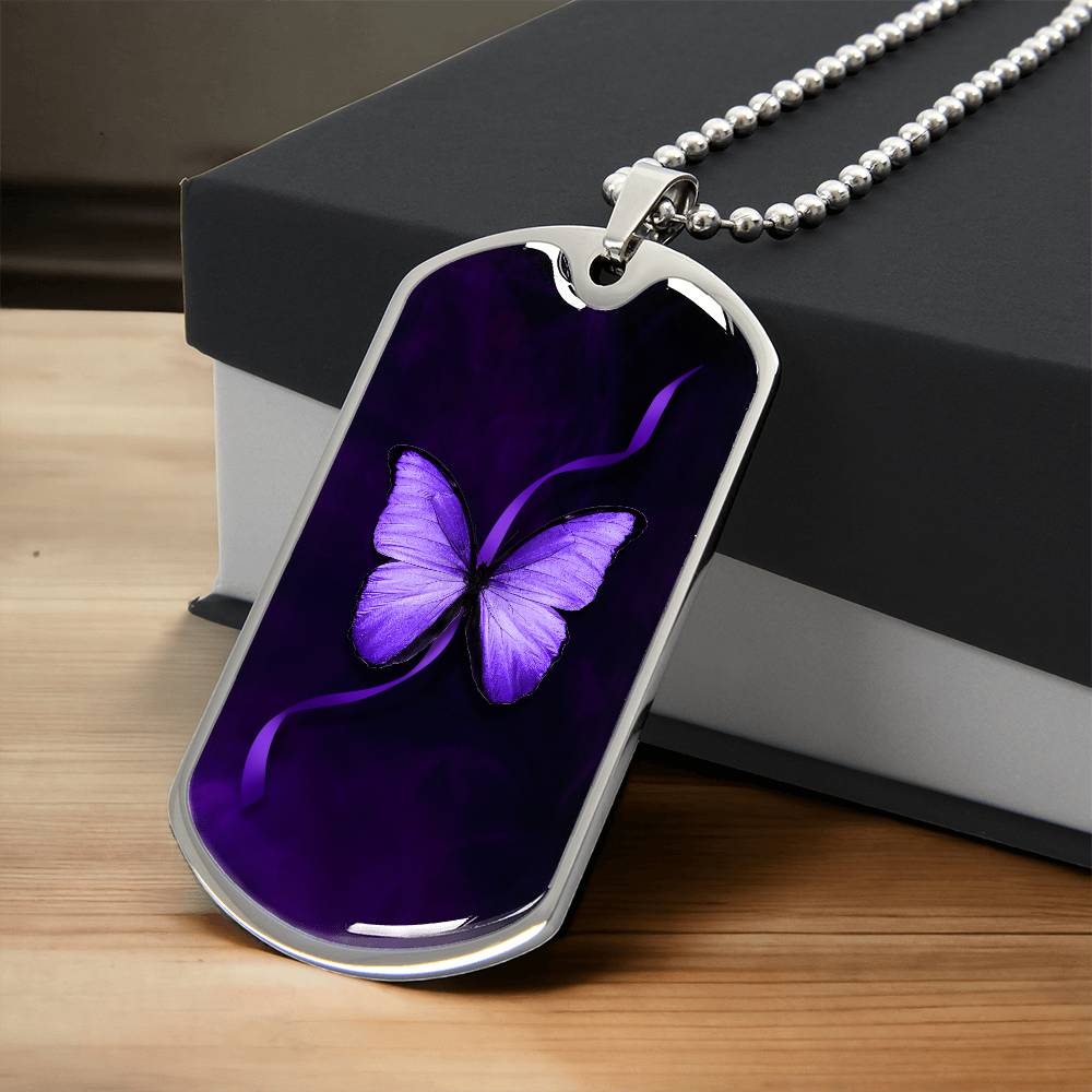 Purple Seizure Awareness Butterfly Necklace - Jewelry - Epileptic Al’s Shop