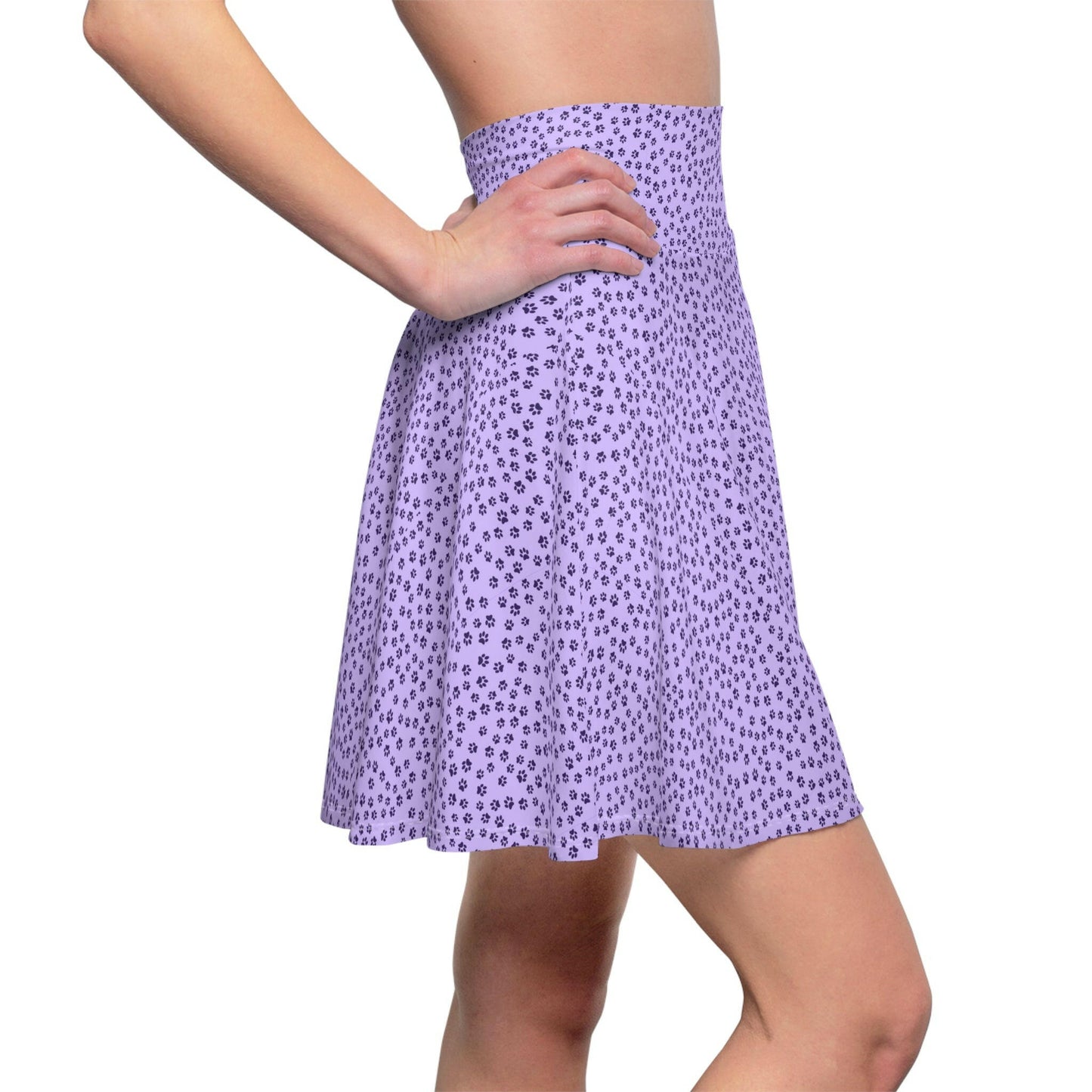 Purple Tiny Paws Women's Skater Skirt - All Over Prints - Epileptic Al’s Shop