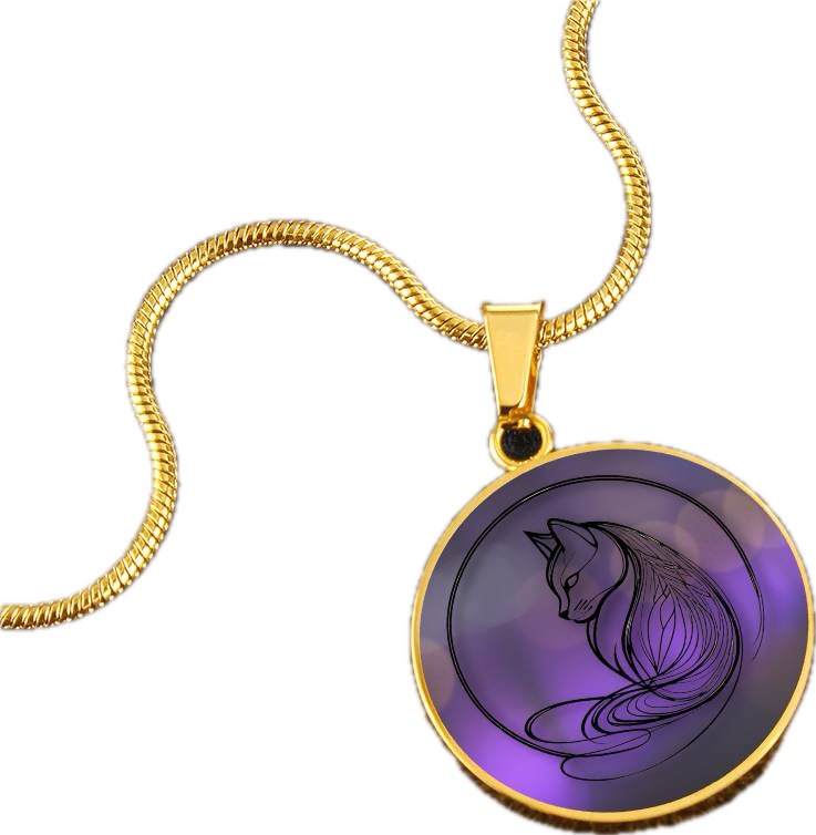 Purply Curly Kitty Necklace - Jewelry - Epileptic Al’s Shop
