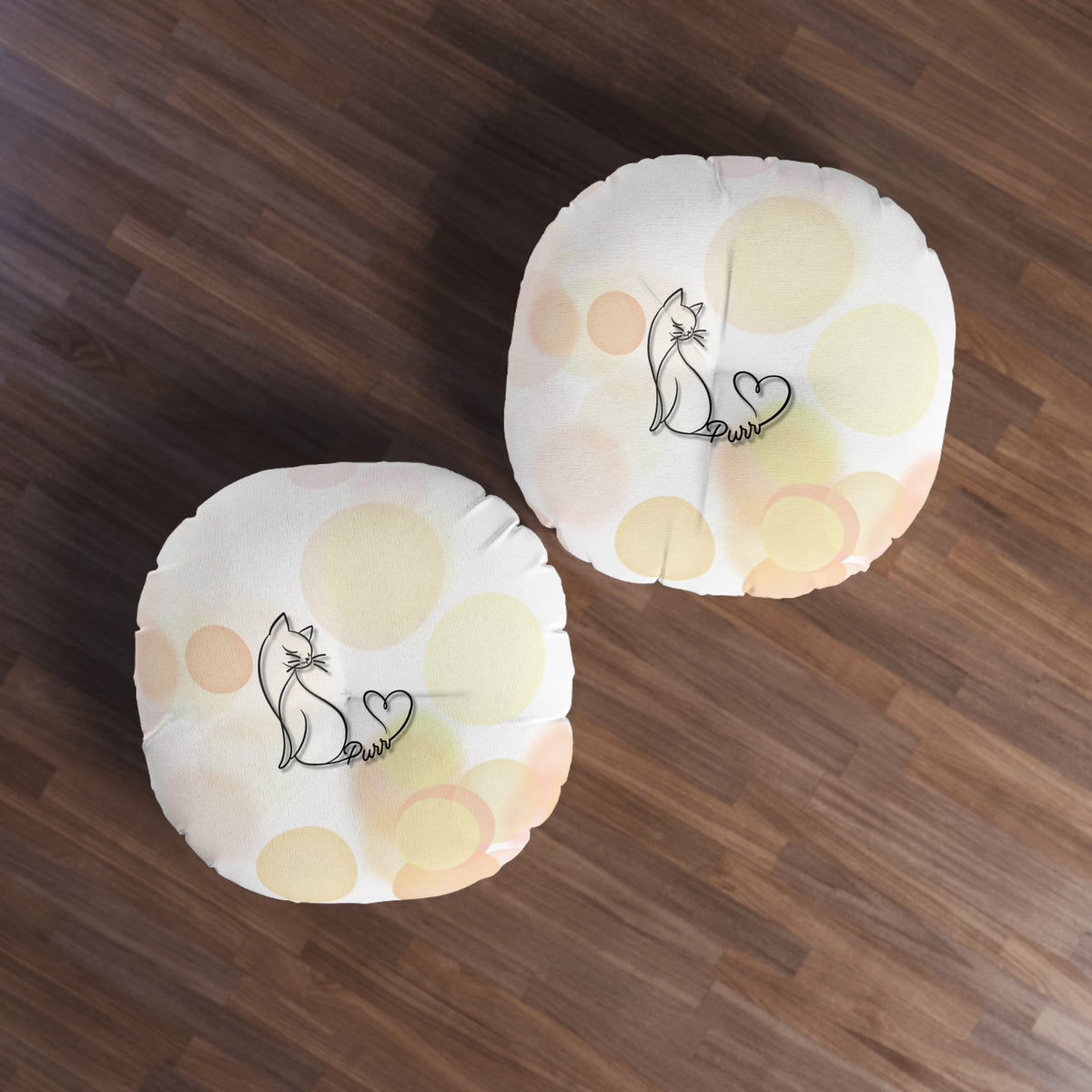 Purr Cat Floor Pillow – Minimalist Cat Lover Round Cushion - Decor, Pillows, Floor - EpiAl's Shop