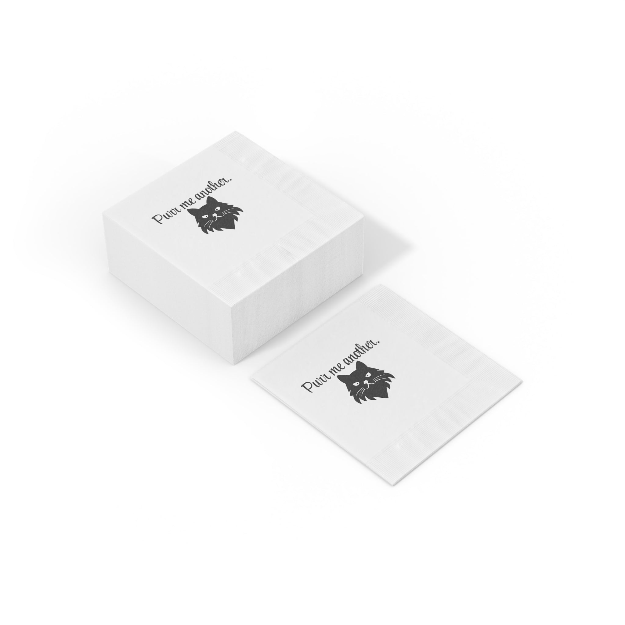 Purr Me Another White Coined Napkins - Paper Products, Napkins - EpiAl's Shop