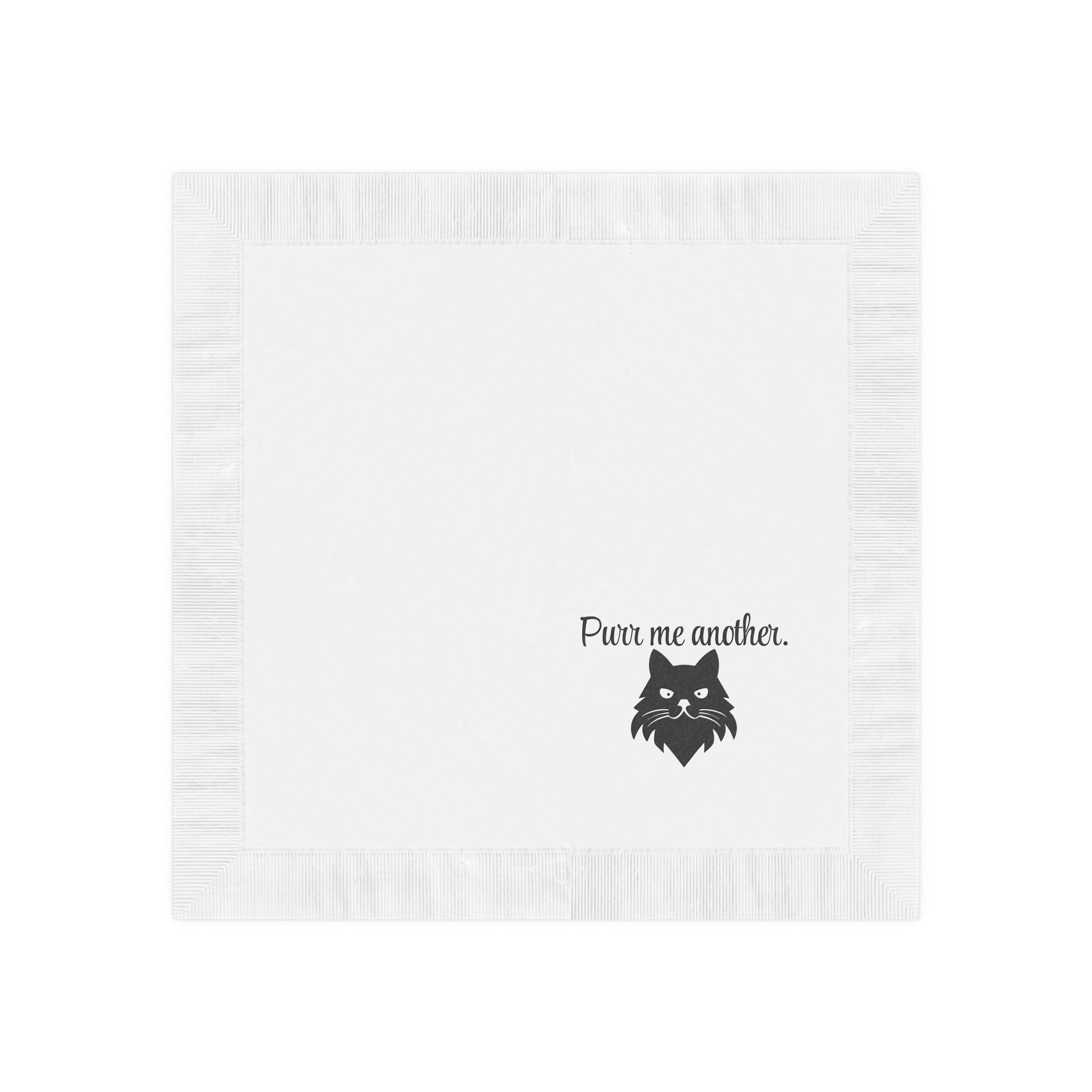 Purr Me Another White Coined Napkins - Paper Products, Napkins - EpiAl's Shop