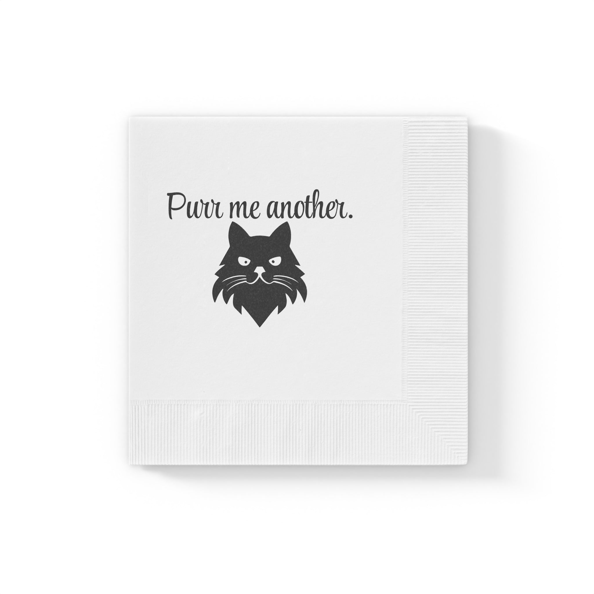 Purr Me Another White Coined Napkins - Paper Products, Napkins - EpiAl's Shop