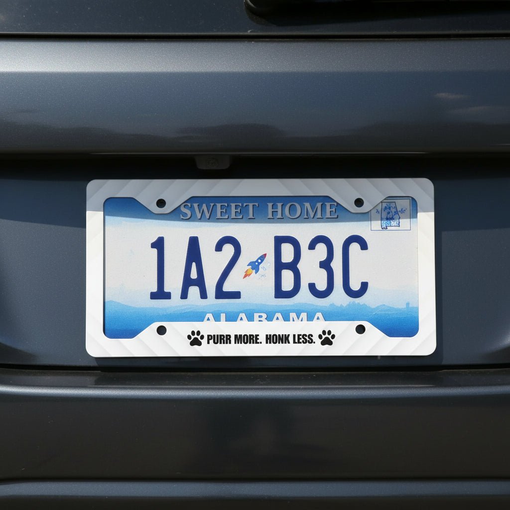 Purr More. Honk Less. – Cat Lover License Plate Frame - Vehicle License Plates/Tags - EpiAl's Shop