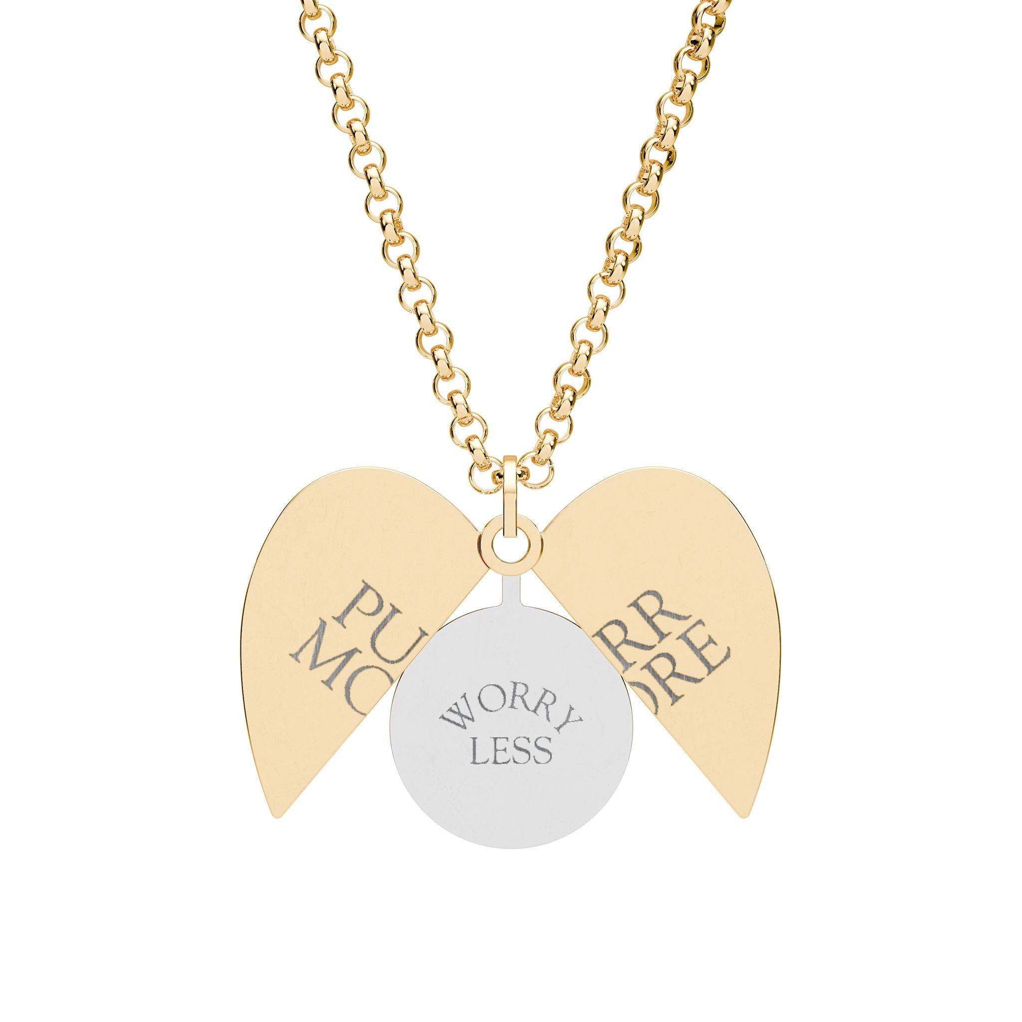 Purr More, Worry Less Hidden Message Heart Necklace - Jewelry, Necklaces - EpiAl's Shop