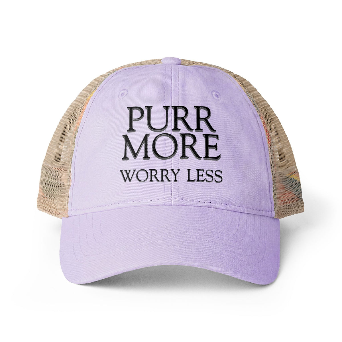 Purr More, Worry Less Women’s Ponytail Trucker Hat - Hats, Baseball & Trucker - EpiAl's Shop