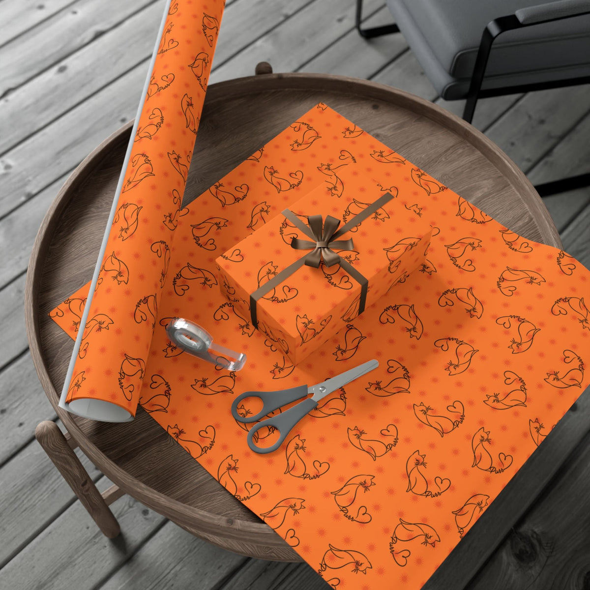 Purr Pattern All-Occasion Gift Wrap – Cat Line Art Wrapping Paper - Gift Wrap, Paper - EpiAl's Shop