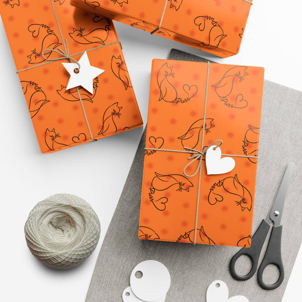 Purr Pattern All-Occasion Gift Wrap – Cat Line Art Wrapping Paper - Gift Wrap, Paper - EpiAl's Shop